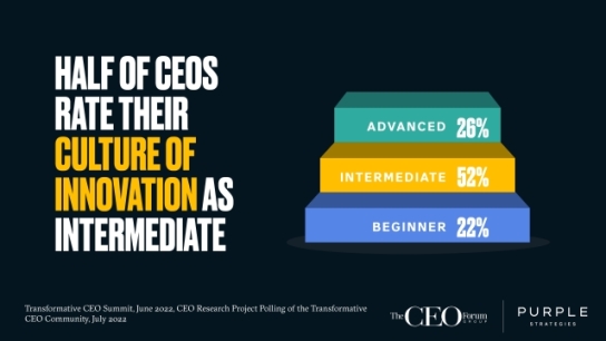 Majority of CEOs See Some Culture of Innovation in their Company